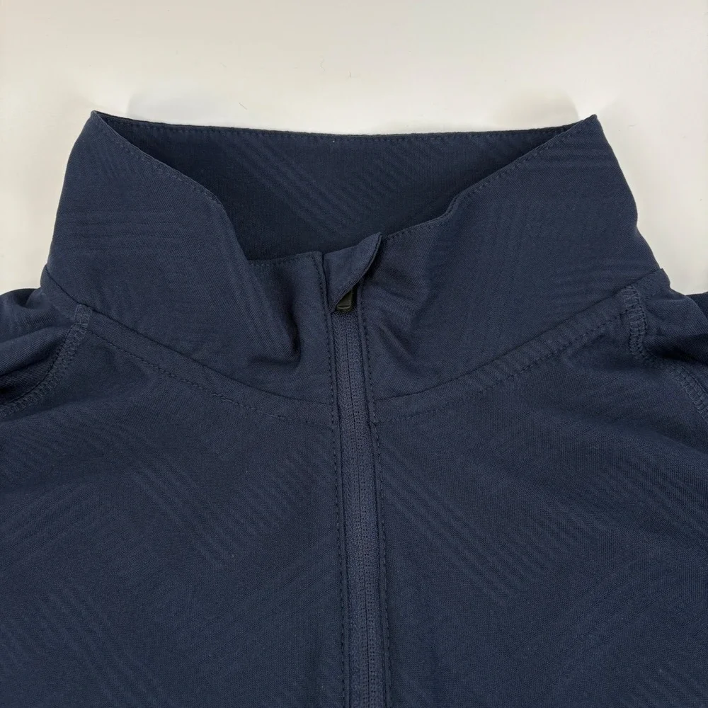 Gerry Men's Dark Blue Herringbone 1/4 Zip Pullover Athletic‎ Shirt Size L